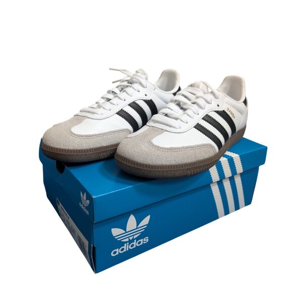 ADIDAS Samba OG Shoes NWT Cloud White/Black Men's 6.5/Women's 7.5 - Picture 1 of 7